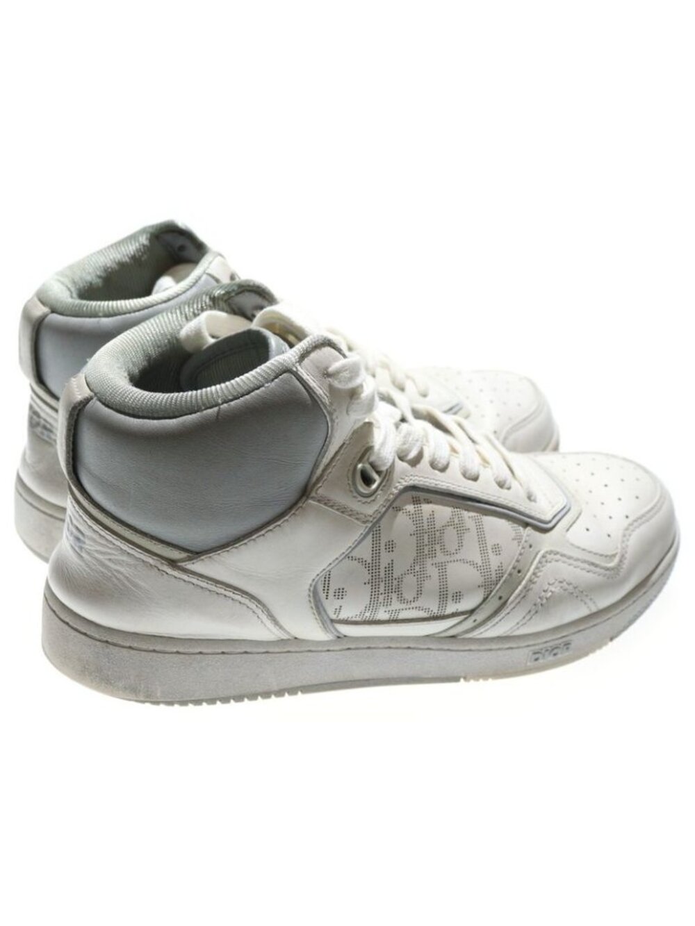 Dior Oblique High Cut Sneakers Shoes White Dc0421 - Picture 3 of 6
